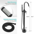 thumbnail image 3 of 1-Handle Freestanding Floor Mount Tub Faucet Bathtub Filler with Hand Shower in Matte Black, 3 of 5