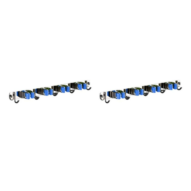 Billuyoard Soporte para hisopos con gran capacidad de carga - Instalación rápida Soporte para hisopos de acero inoxidable Herramienta de azul 4 clips y 5 ganchos 2Conjunto