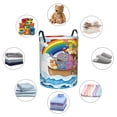 thumbnail image 4 of Sikiie Rainbow Animals on Noah's Ark Print Round Dirty Clothes Basket, Waterproof Standing Foldable Storage Basket, for Laundry Room, Bedroom, Bathroom Storage-Medium, 4 of 6