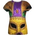 thumbnail image 1 of T-shirt pour Femmes à Imprimé Intégral Masque de Mardi Gras, 1 of 2