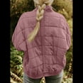 thumbnail image 4 of Chaquetas Acolchadas para Mujer, Informales, de Cuello Alto, Larga, Abrigos de Invierno Extragrandes con Cremallera Raíz de Rosa S, 4 of 7