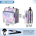 thumbnail image 3 of Zipper Binder with Shoulder Strap 2 inch 3 Ring Waterproof File Folder Organizer Bag 500 Sheet Pastel Colors Stars Pattern, 3 of 8