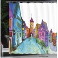 thumbnail image 4 of Ambesonne Cartoon Shower Curtain, European House Scenery, 69"Wx84"L, Multicolor, 4 of 5