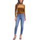 thumbnail image 2 of INSPIRAR CHIC Blusa de Mujer de Manga Larga Cuello Alto de Terciopelo Elástico Color Marrón, 2 of 6