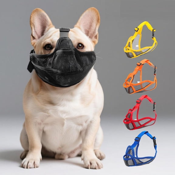 Large Size Breathable Mesh Dog Muzzle, Anti-Barking & Biting Pet Mouth Guard With Adjustable Straps, Comfortable & Secure Fit For Active Dogs, Outdoor Walking & Home Training For