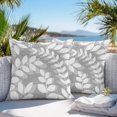 thumbnail image 3 of Throw Pillow Covers 24x24 Inch Set of 2, Gray Leaves Waterproof Outdoor Pillow Covers, Farmhouse Botanical Leaf Branch Vintage Modern Decorative Cushion Pillowcases for Patio Garden Couch Bed, 3 of 9