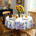 thumbnail image 2 of Round Tablecloth, Lavender Lily Tablecloth Waterproof and Wrinkle-Free, Boho Table Covers, Summer Decorations for Home 60inch, 2 of 7