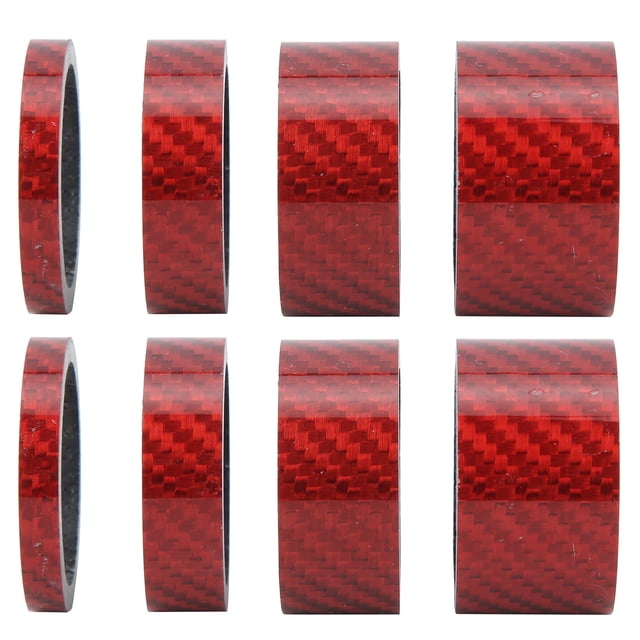 Entretoise de Potence de Vélo, Entretoise de Réglage de Vélo, Fibre de Carbone 2 Ensembles Légers Portables pour Vélo de Route Vélos de Route Rouge