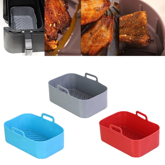 Visland Fryer Pot Liner Super Soft Heat-Resistant No Odor Dual Basket Fryer Silicone Liner Pad for Ninja DZ201