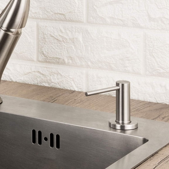 Soap Dispenser for Kitchen Sink Brushed Stainless Steel Countertop Pump Hand Lotion Built in Bottlen Gold Stainless Steel
