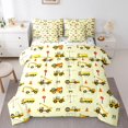 thumbnail image 1 of Jolie Literie de Camion Grandeur Grand 7 Pcs, Ensemble de Douillette en Microfibre Imprimé Excavatrice Dessin Animé, Panneaux et Barricades Routières Literie pour Enfants et Ados Ensembles de Douillette Lit dans un Sac, Ensemble de Draps Rouges et Jaunes Outils, 1 of 5