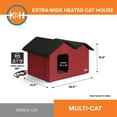 thumbnail image 3 of K&H Pet Products Heated Cat House for Outdoors Extra Wide Red/Black 26.5 X 21.5 X 15.5 Inches, 3 of 11
