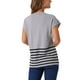 thumbnail image 3 of Suéter sin mangas de cuello redondo a rayas para mujer Inspire Chic, chaleco casual de manga corta, pulóver de punto acanalado, tops de tanque XL gris, 3 of 6