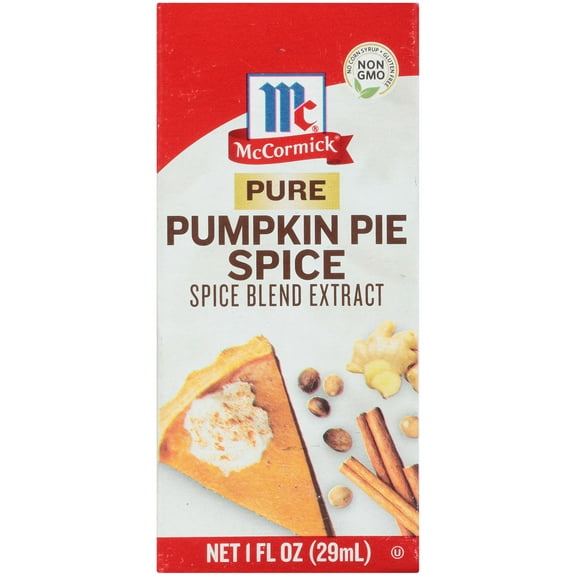 McCormick Non-GMO Gluten Free Pure Pumpkin Pie Spice Blend Extract, 1.0 fl oz Box