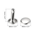 thumbnail image 2 of Unique Bargains 50 Sets Leather Rivets 8mm Double Cap Rivets 12mm Height Studs Silver Tone, 2 of 5