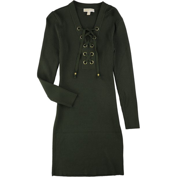 Vestido Suéter Michael Kors con ojales para mujer verde extragrande