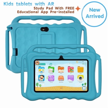 Kids Tablet with FREE Educational Contents, Android 12 Study Pad,7 Inch HD display,4GB RAM 32GB ROM,Quad Core,WIFI,Bluetooth,2Cameras,Google Teachers Approved Apps, Online Class Zo