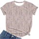 thumbnail image 4 of Fiudx Ofertas Flash Artículos En Oferta Top de Manga Corta con Cuello Redondo y Estampado de Moda Informal para Mujer, 4 of 5