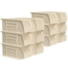 Akro-Mils Stackable Storage Bins, AkroBins Stacking Organizer, 11"x5"x5", Stone, 12-Pack