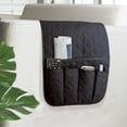 thumbnail image 3 of Sofa Armrest Organizer Non-Slip Arm Chair Bedside Caddy Storage Organizer for Recliner Couch with 5 Pockets for Cell Phone TV Remote Control Magazines, 3 of 5