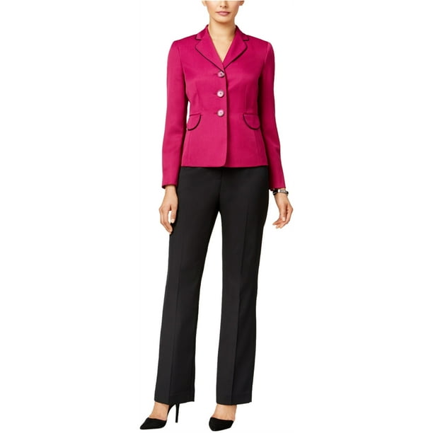 Le Suit Womens Colorblocked Pant Suit, pink, 12