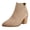 Camel, variant on Women Comfy Stacked Block Mid Heel Ankle Boots Almond Closed Toe Side V Cutout Zip Booties Size 5 Camel