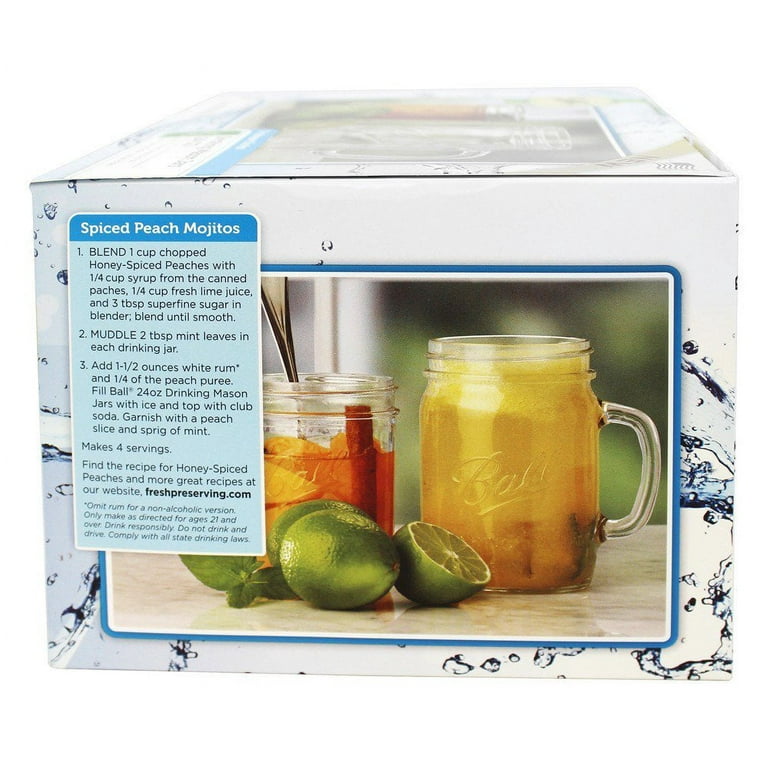Ball 1-1/2 pint 24 oz. Glass Drinking Mason Jars, 4 count - Walmart.com