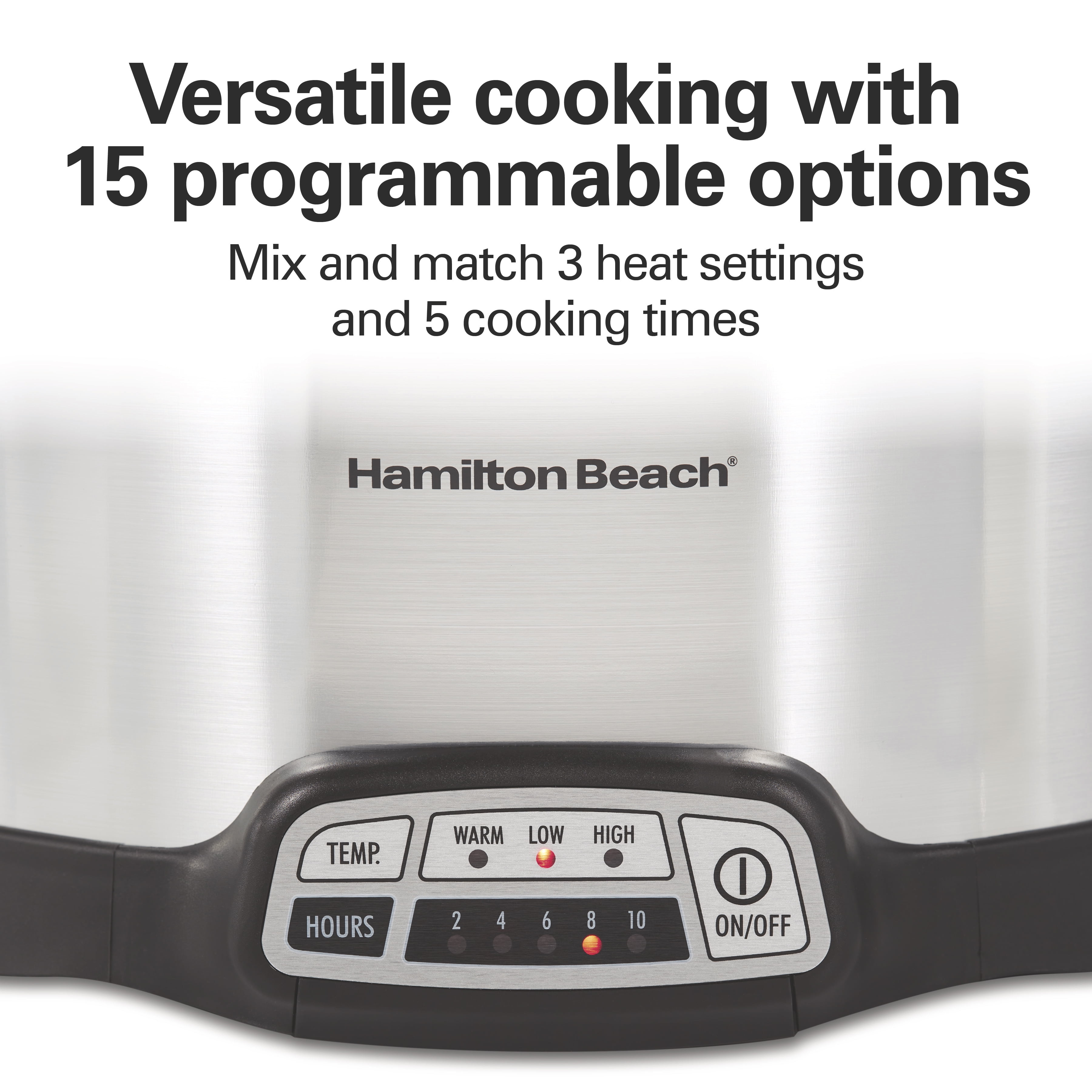 Hamilton Beach Commercial 33443 4 Qt Programmable Slow Cooker w/  Dishwasher-Safe Crock & Lid Silver
