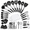Black, variant on Black 43-Piece Silicone Cooking Kitchen Utensil Set with Stainless Steel Handles for Nonstick Cookware