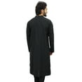 thumbnail image 5 of Atasi Men's Plain Black Polyester Long Shirt Festive Summer Casual Kurta-Small, 5 of 7