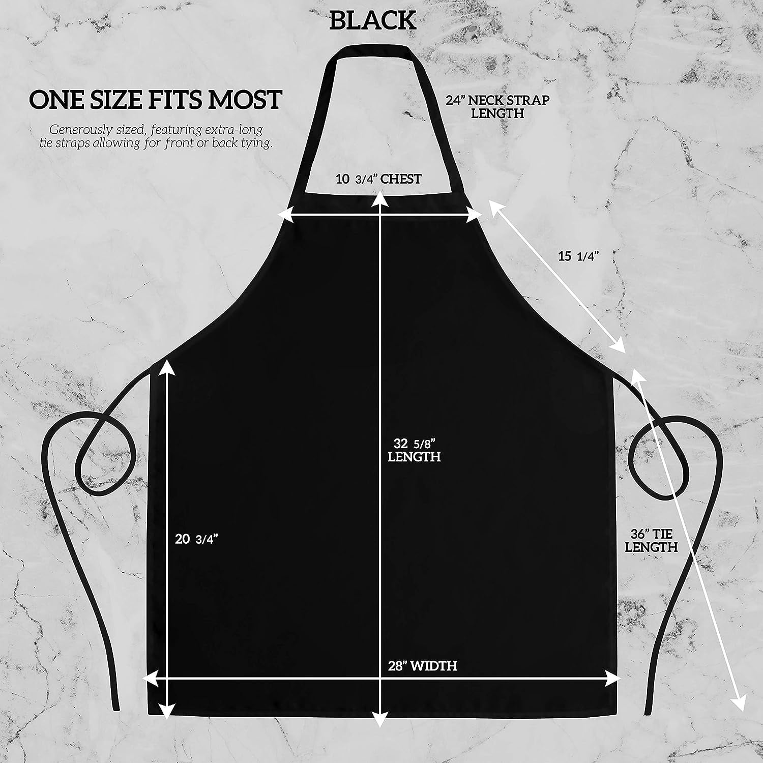 2 Pack Chef Apron With Pockets - Grilling Aprons For Men  Waterproof Cooking Bbq Work Or Restaurant Use Kitchen Women Black