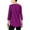 thumbnail image 3 of Alfani Women's Petite Buckle-Detail Tunic Pink Size Petite Small, 3 of 3