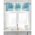 thumbnail image 2 of Eucalyptus Aqua Kitchen Valances for Windows Farmhouse Linen Window Valance Curtain for Living Room Window Treatment Stripes Bottle Flower Cactus Plant Valance Rod Pocket Topper Drape, 42 x 18 Inch, 2 of 6