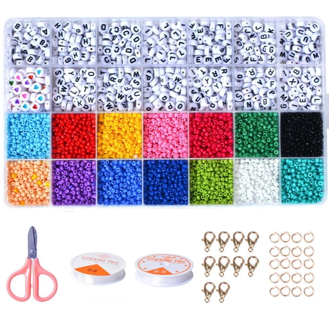 Kit Cuentas para Pulseras Vidrio Mezcladas Juego Joyas DIY (D)