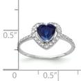 thumbnail image 2 of Primal Gold 14 Karat White Gold 6mm Heart Sapphire and Diamond Ring, 2 of 4