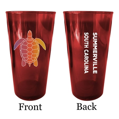 

Sunrise Obx North Carolina Souvenir 16 oz Red Plastic Pint Glass 4-Pack