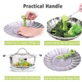 thumbnail image 2 of Folding Stainless Steel Steamer Basket 5.5–9? – Expandable & Dishwasher-Safe, 2 of 6