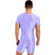 thumbnail image 5 of Traje de baño para hombre, mono de manga corta con cremallera, traje de baño de una pieza, traje de baño elástico brillante con cuello redondo, traje de culturismo para natación, 5 of 5