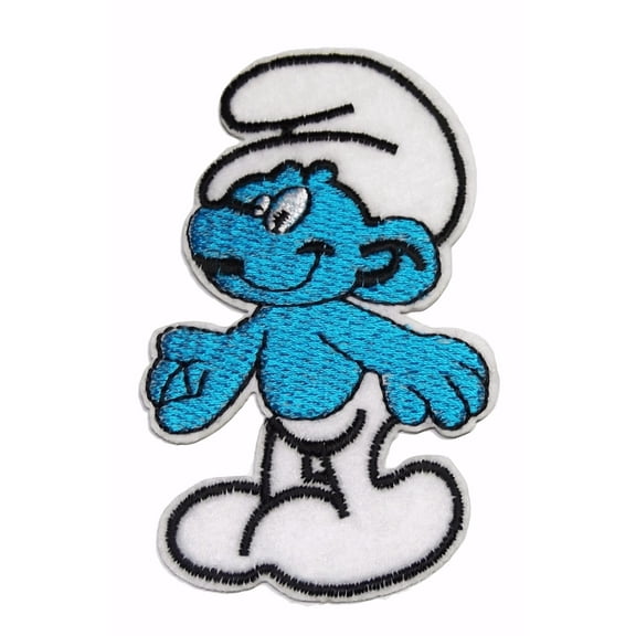 Baby Smurf Character Figure 2.5 Inches Tall Embroidered Iron On Patch