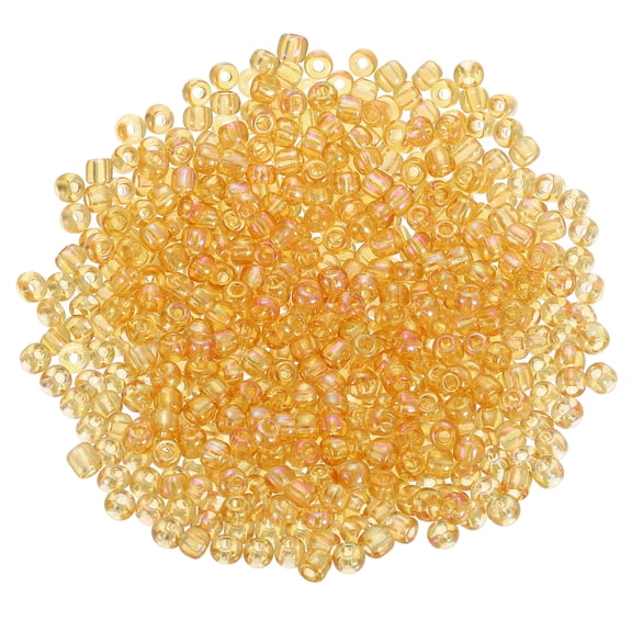 1600Pcs Glass Seed Beads, 4mm 6/0 Loose Mini Beads with Hole, Bulk Craft Spacer for Jewelry Making, Gold AB