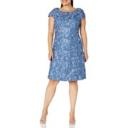 Alex Evenings Women's Dress Plus Rosette Detail Sheath