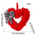 thumbnail image 4 of LAMDAWE Valentine's Day Red Wreath Decorations for Front Door,Heart Shaped Farmhouse Decor with Plaid Bows,Heart Shaped Door Wreath Wall Hanging for Valentines Day Wedding Party Home Decorations, 4 of 7