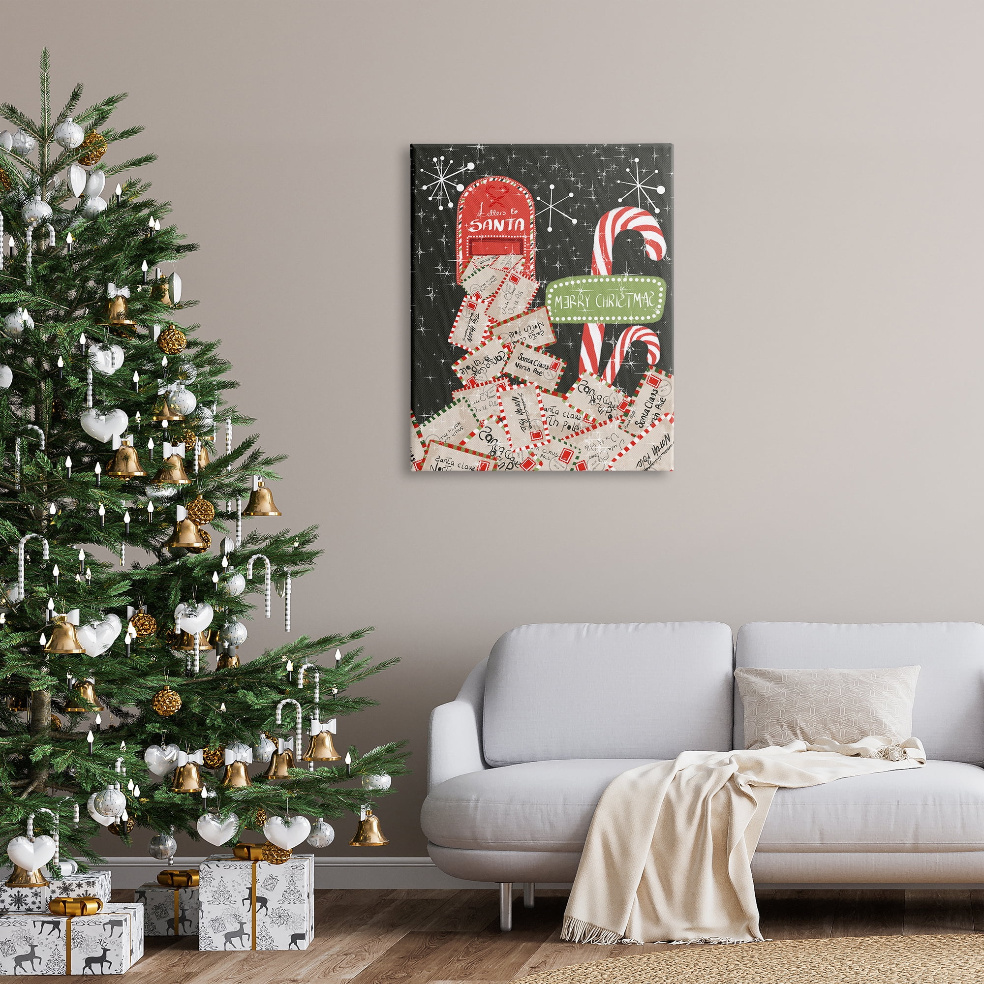 Stupell Industries Letters For Santa Mail Holiday Painting Gallery Wrapped Canvas Print Wall Art, 30 x 40