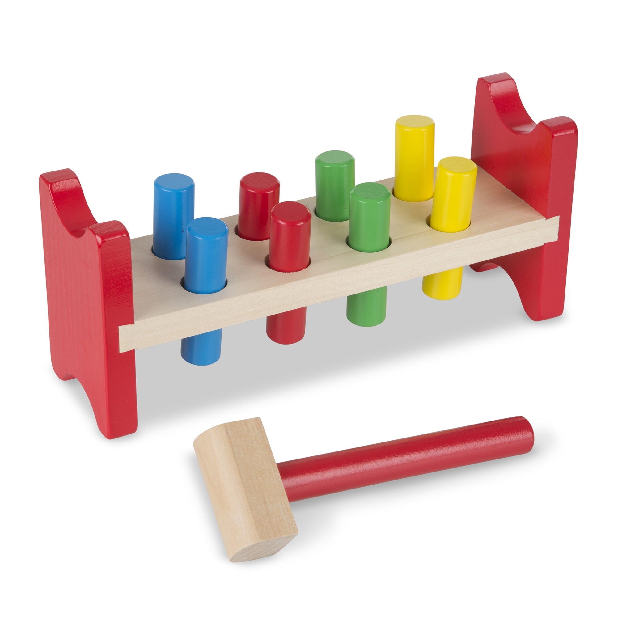 Montessori Wooden Pounding Tower Maze with Mallet for Toddlers and Preschoolers 