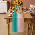 thumbnail image 2 of Teal Pink Ombre Table Runner 70 Inches, Modern Gradient Abstract Art Bed Runner Dresser Scarves Tabletop for Indoor Outdoor Parties/Ceremony/Banquet, 13" x 70", 2 of 9