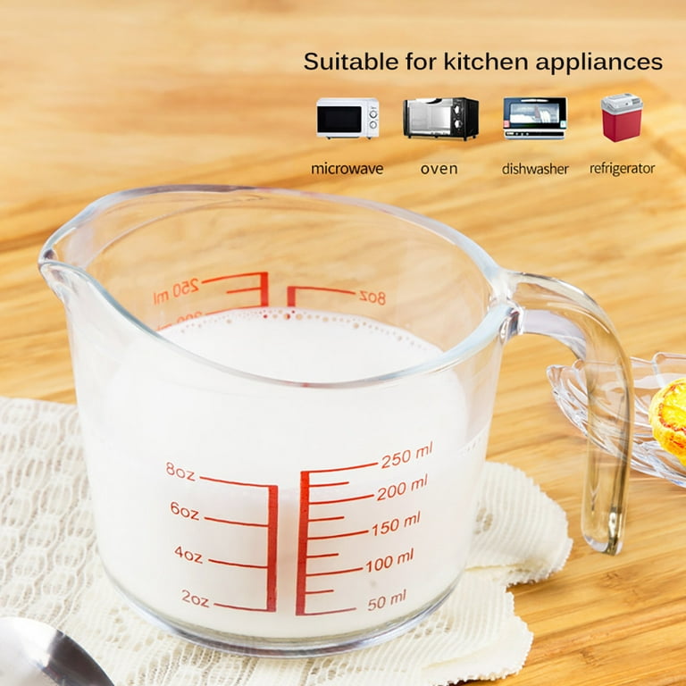 1111Fourone Tempered Glass Measuring Cup With Handle Grip For
