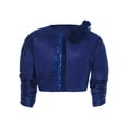 thumbnail image 3 of TiaoBug Kids Girls Sparkly Sequins Ruffled Short Coat - Birthday Party Wear Navy Blue 4, 3 of 7