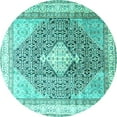 thumbnail image 1 of Ahgly Company Machine Washable Indoor Round Persian Turquoise Blue Traditional Area Rugs, 7' Round, 1 of 4