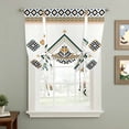 thumbnail image 2 of Beige Boho Balloon Curtains for Living Room/French Door, Vintage Ethnic Tribe Abstract Art Retro Tie Up Curtains 63 Inch Length Energy Saving Kitchen Curtains Shades for Windows 42"x63", 2 of 8