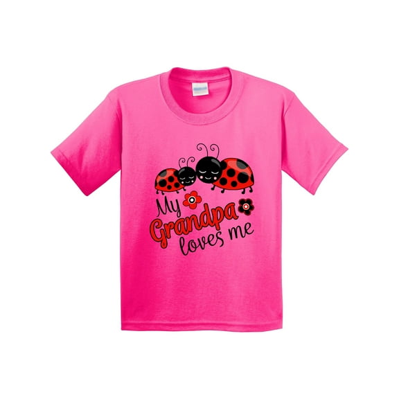 Inktastic My Grandpa Loves Me with Cute Ladybugs Youth T-Shirt